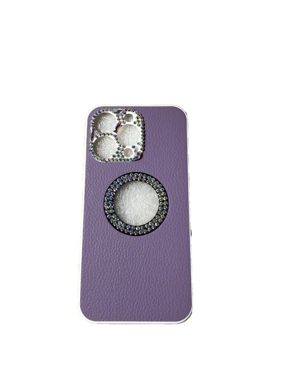 For iPhone 13 Pro Bling Embellished Stylish Purple Soft Phone Case Cover